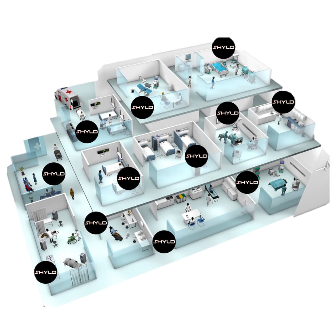 Modern hospital room with smart features